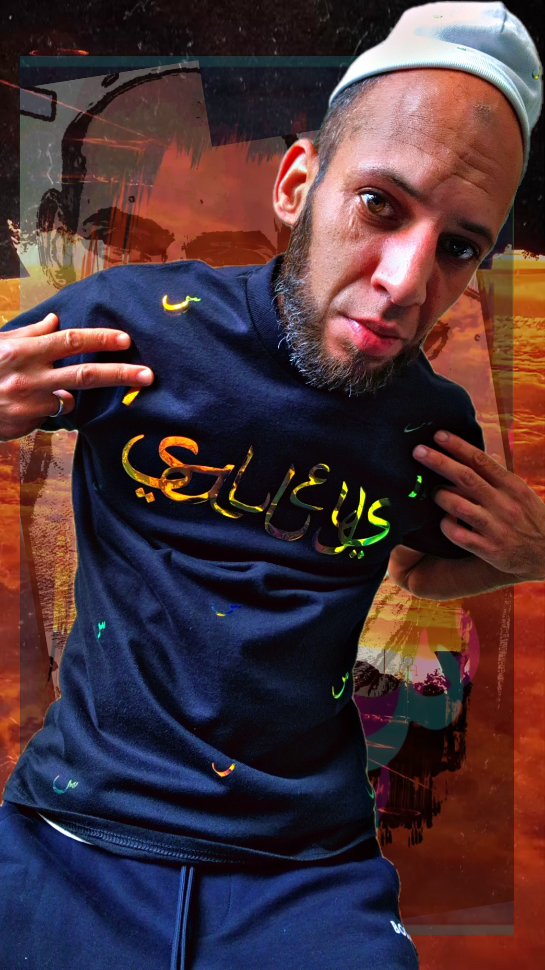 T shirt maillot Salleys. Vêtements made in Halal. Noir / Or.