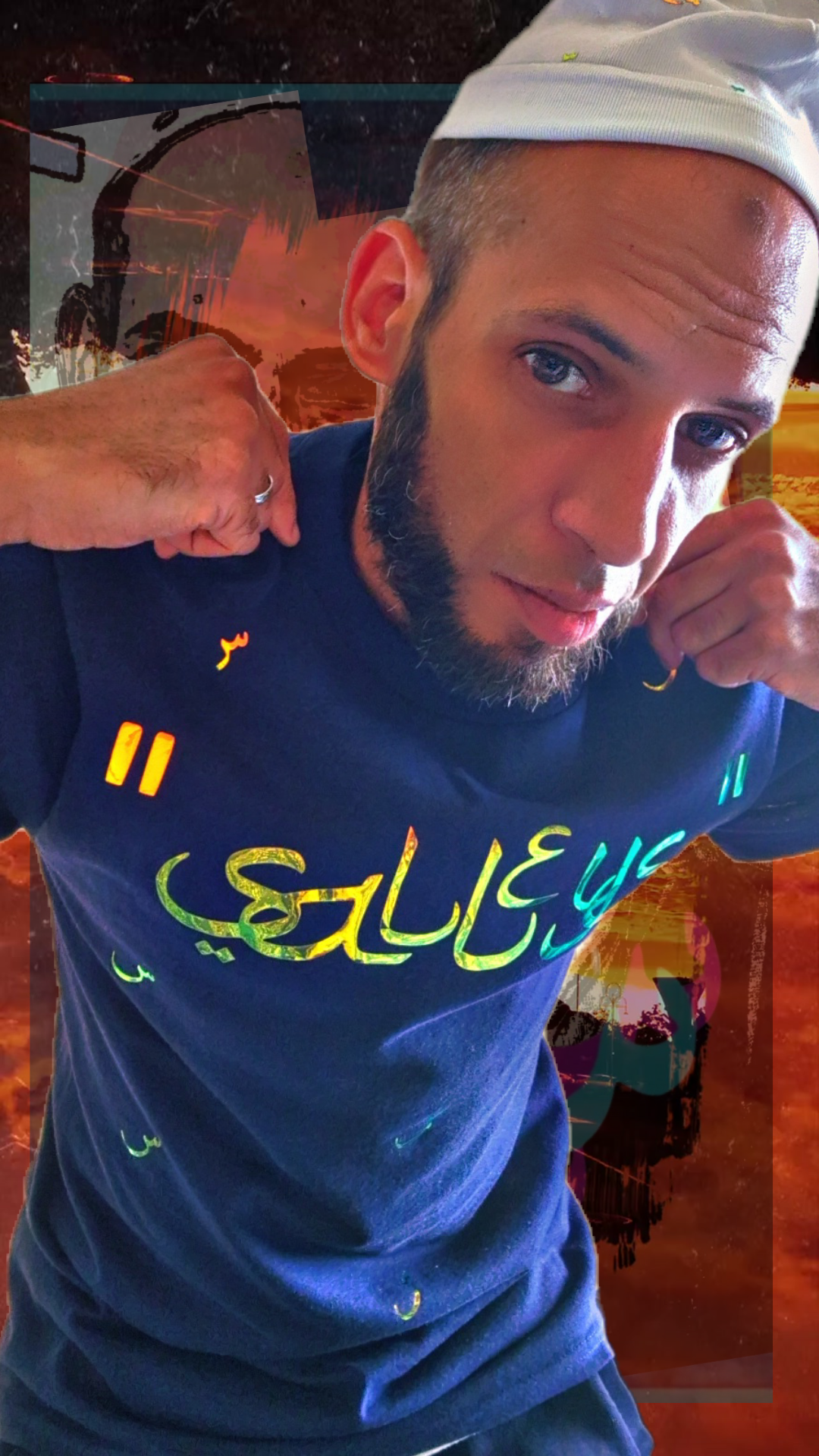 T shirt maillot Salleys. Vêtements made in Halal. Bleu / Or.