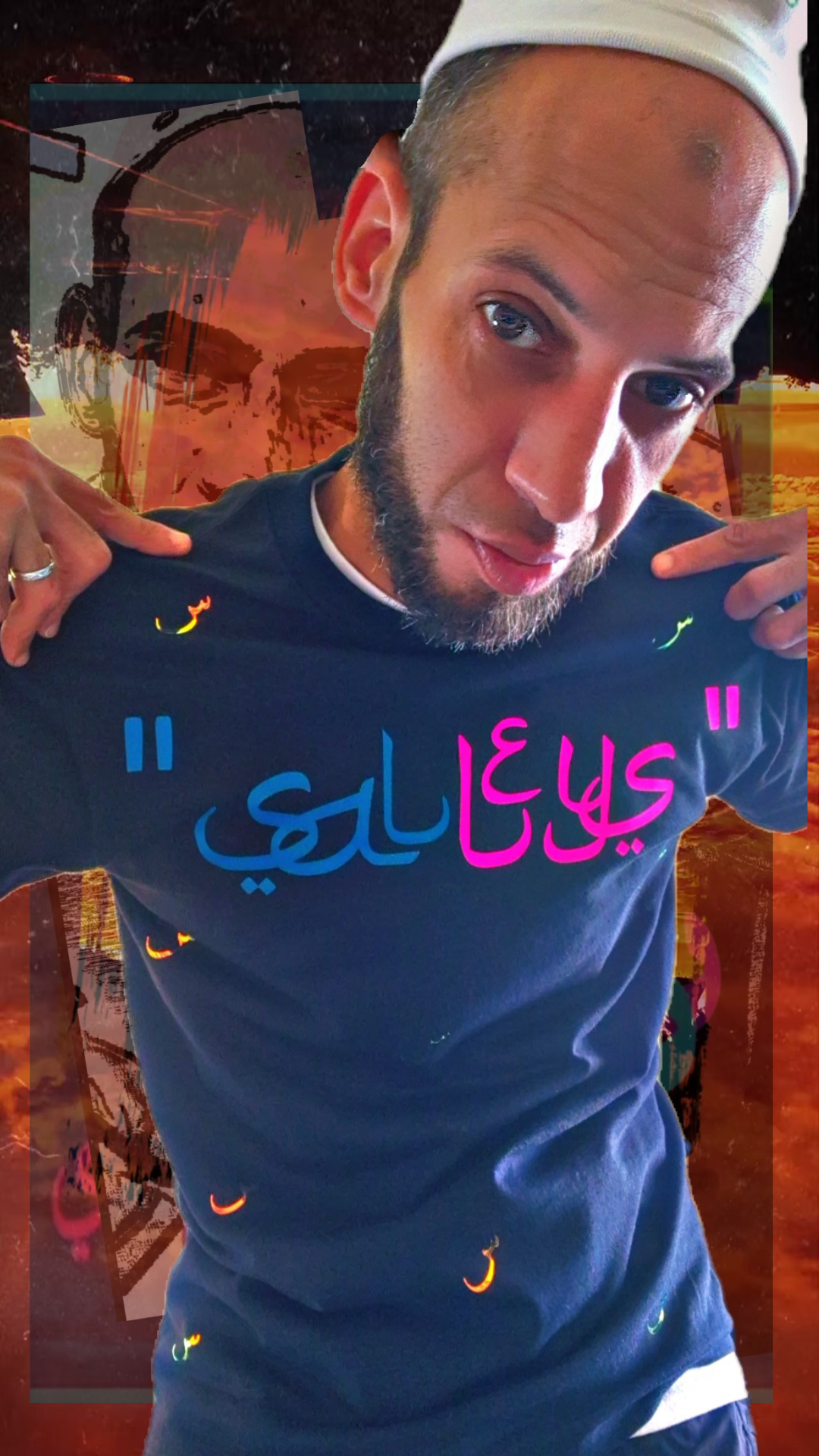 T shirt maillot Salleys. Vêtements made in Halal. Noir / Bleu / Fushia / Or.