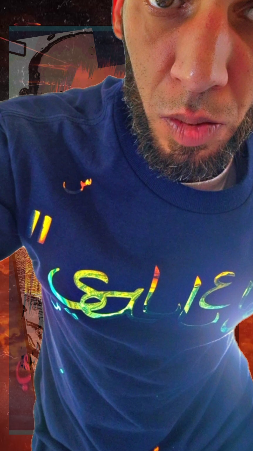 T shirt maillot Salleys. Vêtements made in Halal. Bleu / Or.